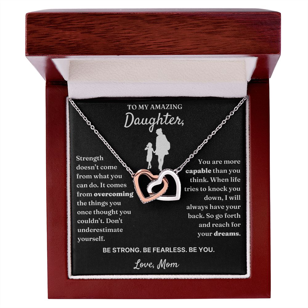 Be Fearless - Interlocking Hearts Necklace For Daughter