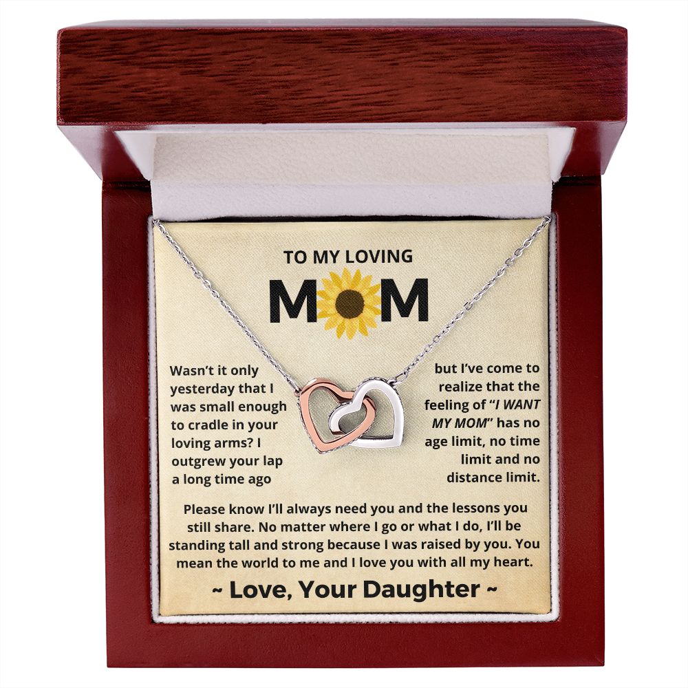 You Mean The World To Me - Interlocking Hearts Necklace For Mom