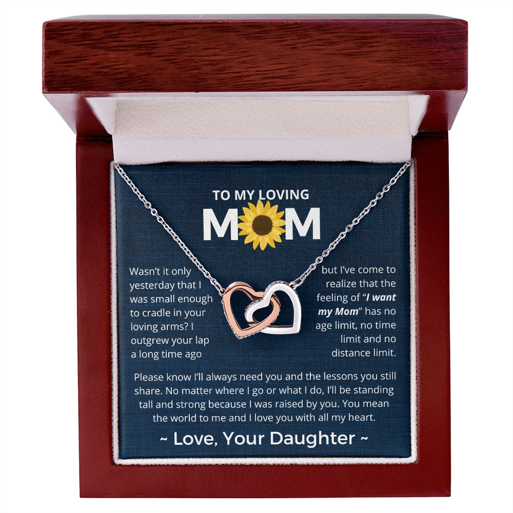 You Mean The World To Me - Interlocking Hearts Necklace For Mom