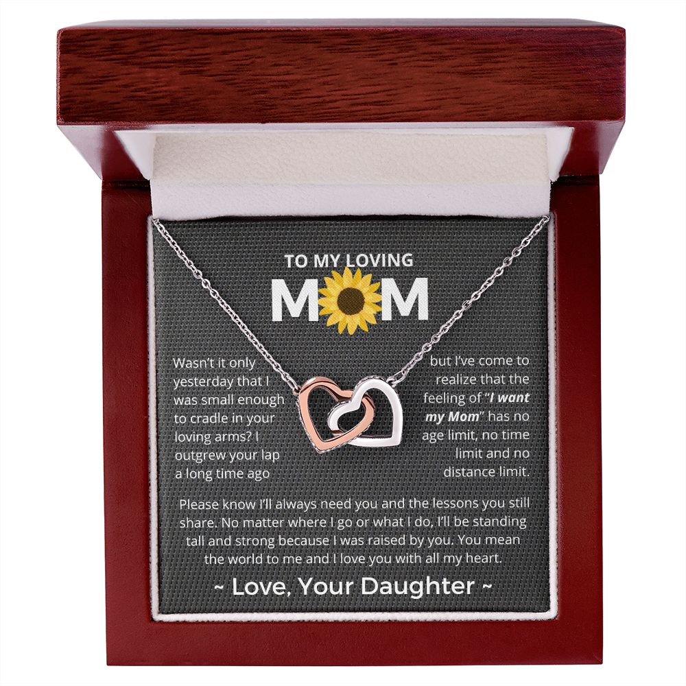 You Mean The World To Me - Interlocking Hearts Necklace For Mom