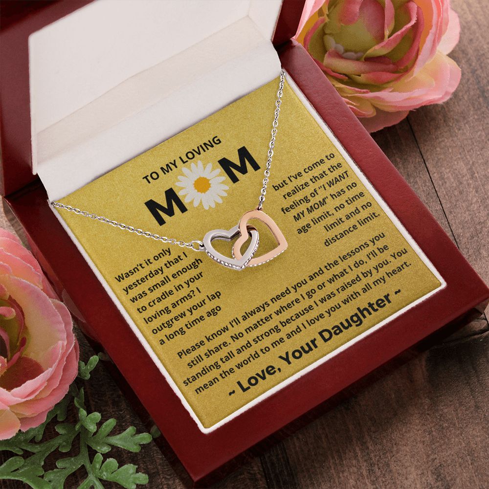 You Mean The World To Me - Interlocking Hearts Necklace For Mom