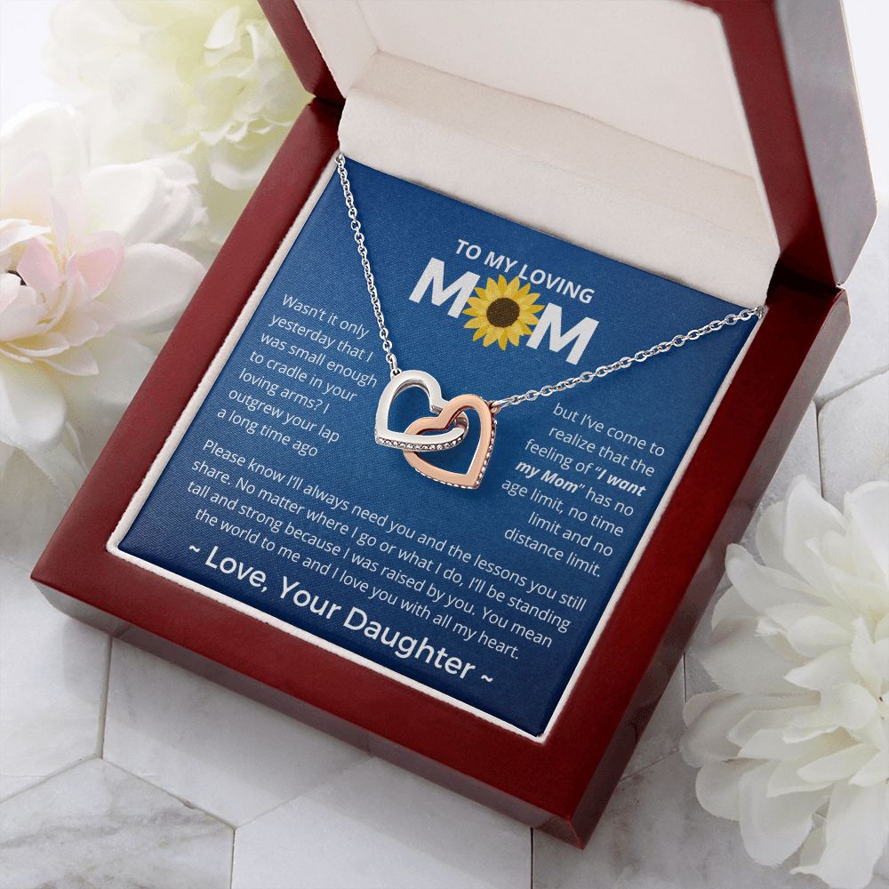 You Mean The World To Me - Interlocking Hearts Necklace For Mom