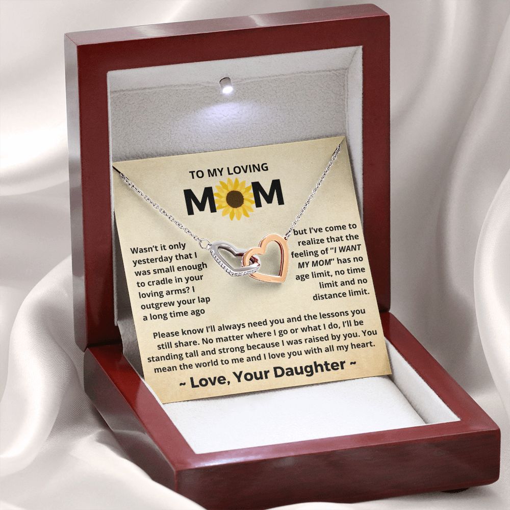 You Mean The World To Me - Interlocking Hearts Necklace For Mom