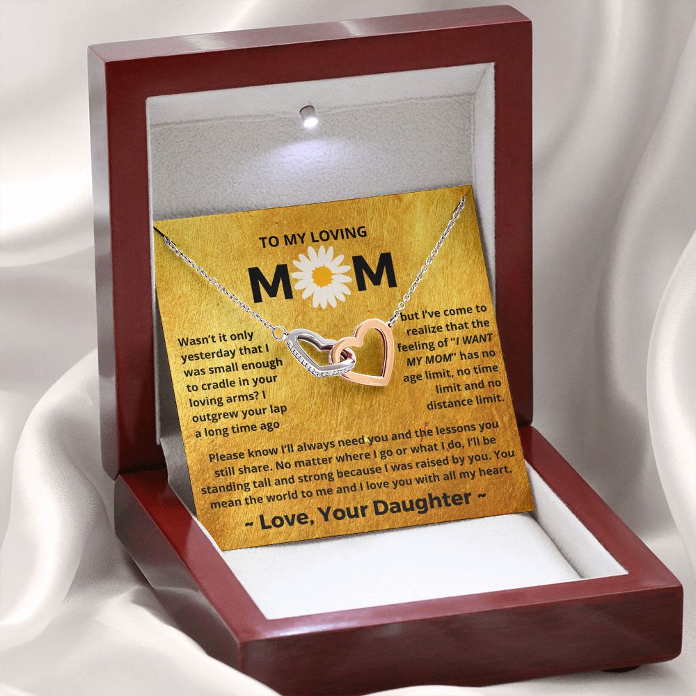 You Mean The World To Me - Interlocking Hearts Necklace For Mom
