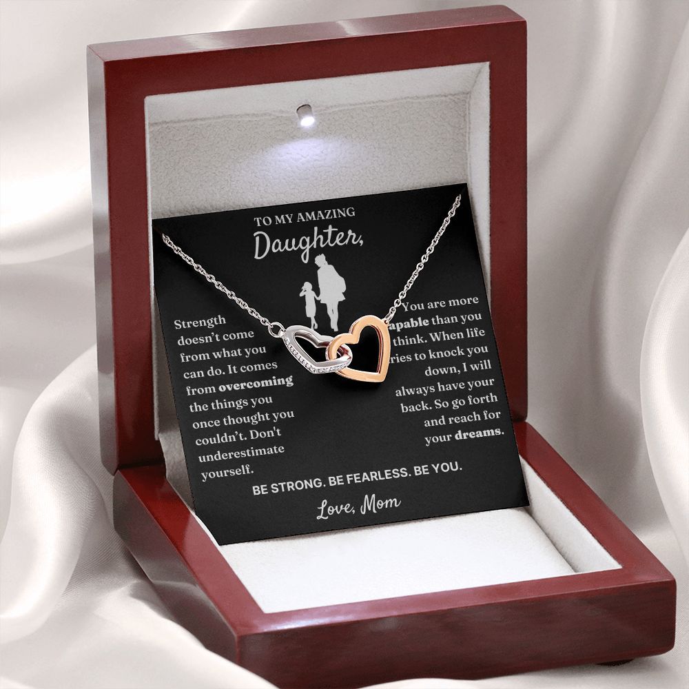 Be Fearless - Interlocking Hearts Necklace For Daughter