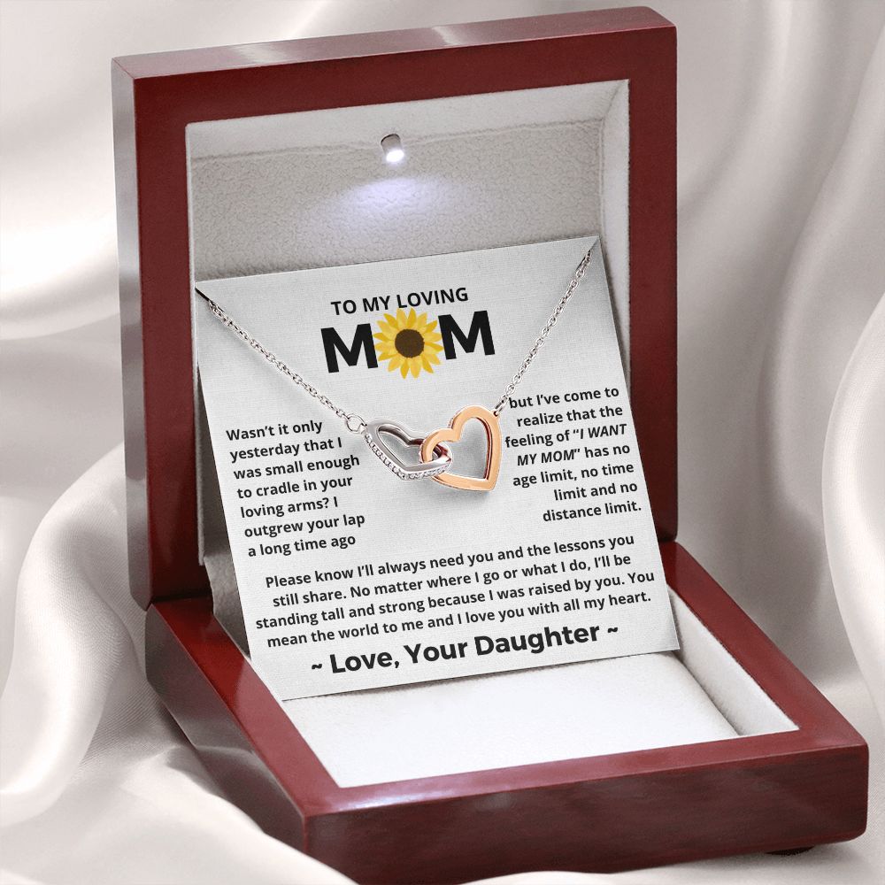 You Mean The World To Me - Interlocking Hearts Necklace For Mom