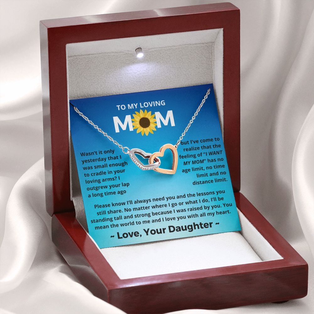 You Mean The World To Me - Interlocking Hearts Necklace For Mom