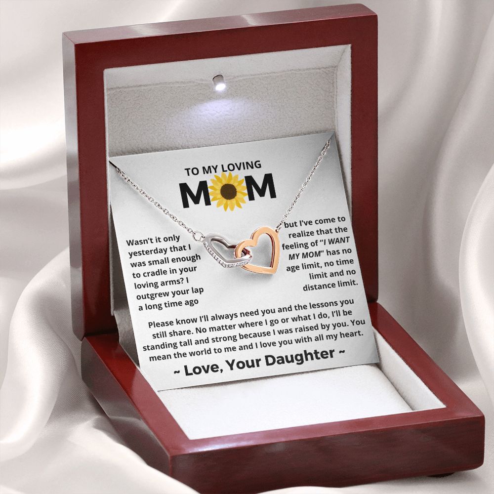 You Mean The World To Me - Interlocking Hearts Necklace For Mom
