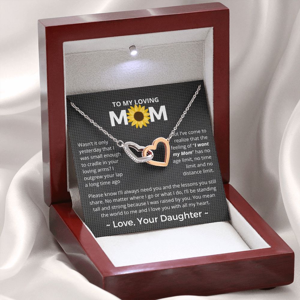 You Mean The World To Me - Interlocking Hearts Necklace For Mom