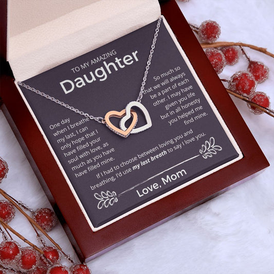 My Last Breath - Interlocking Hearts Necklace For Daughter