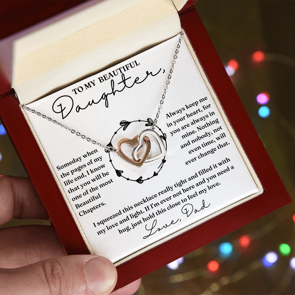 Feel My Love - Interlocking Hearts Necklace For Daughter