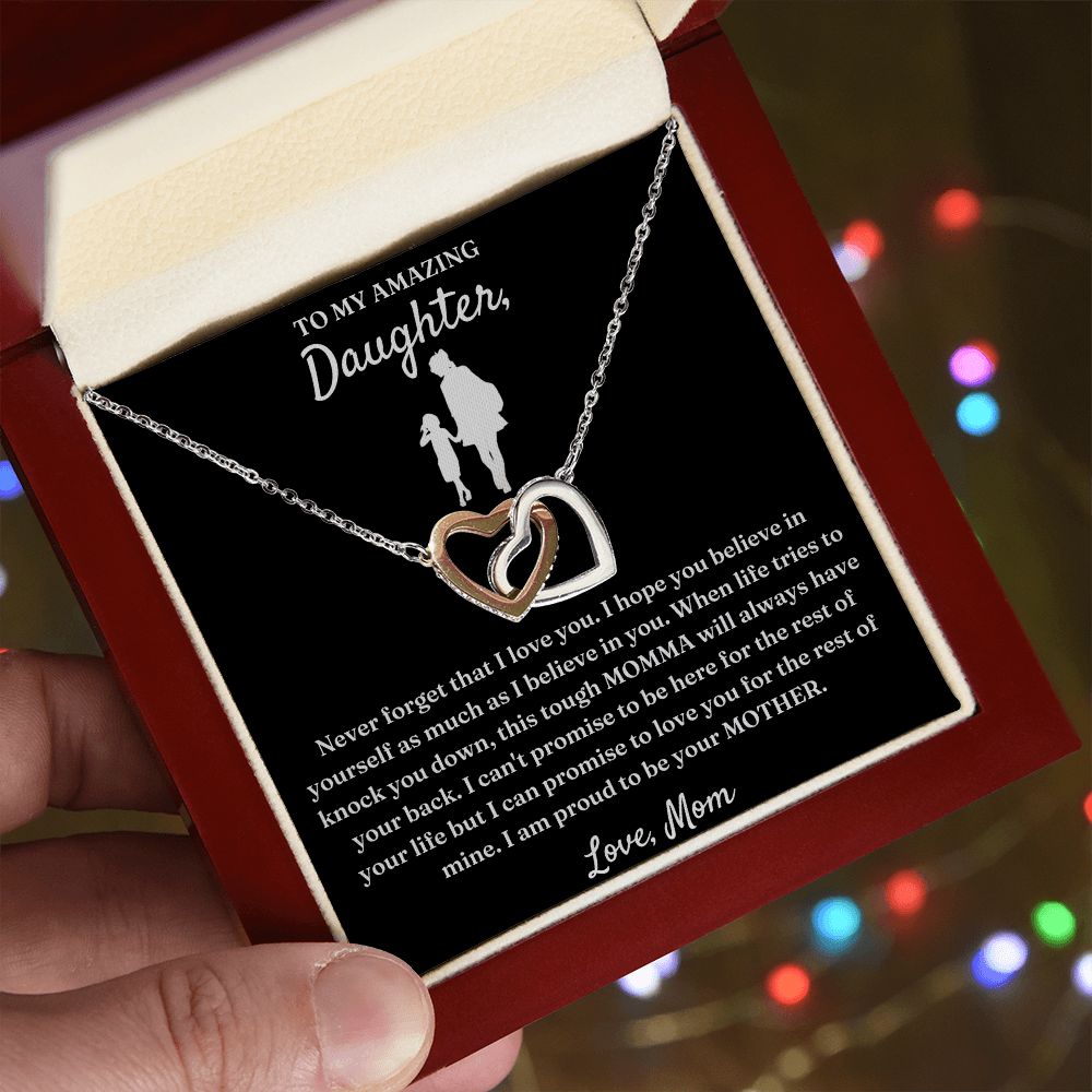I Believe In You - Interlocking Hearts Necklace For Daughter