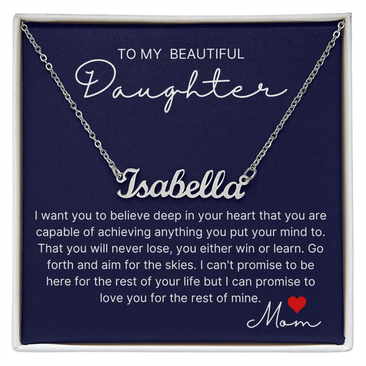 Deep In Your Heart - Custom Name Necklace For Daughter