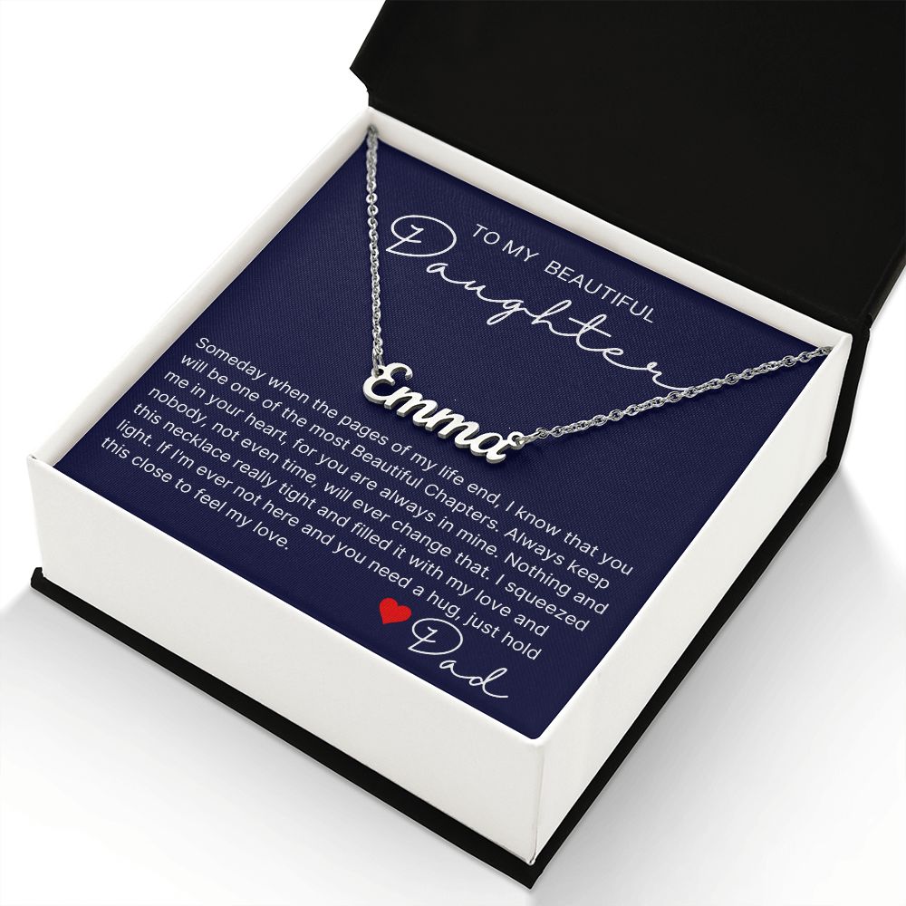 Feel My Love - Custom Name Necklace For Daughter