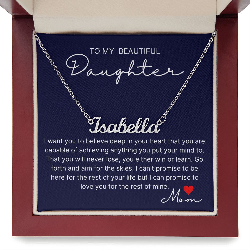 Deep In Your Heart - Custom Name Necklace For Daughter
