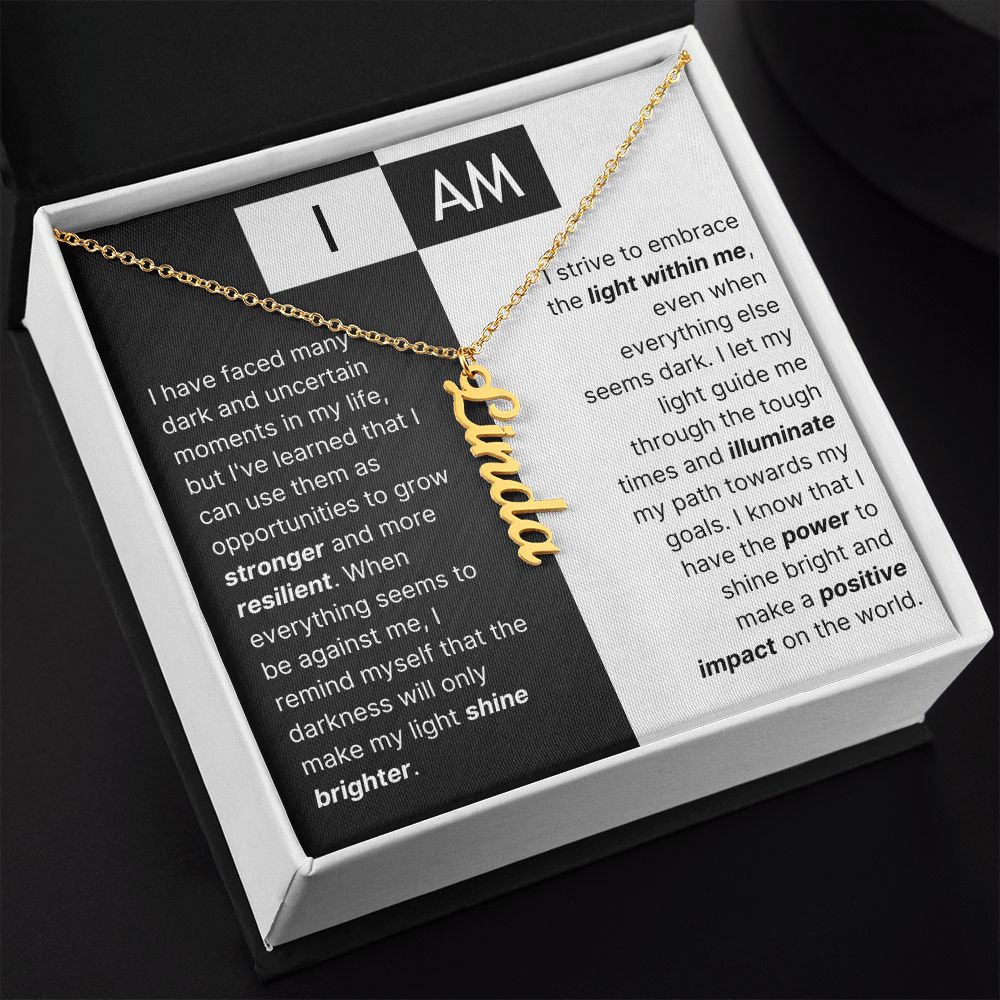 The "I Am" Necklace - Black & White Inspiration