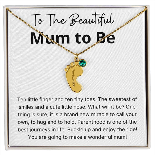 Miracle To Call Your Own - Engraved Baby Feet With Birthstone
