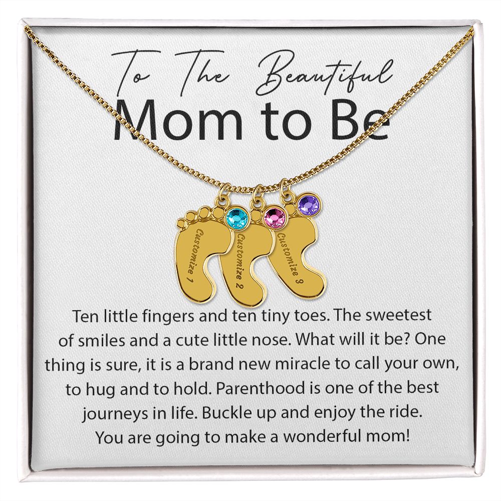Miracle To Call Your Own - Engraved Baby Feet With Birthstone