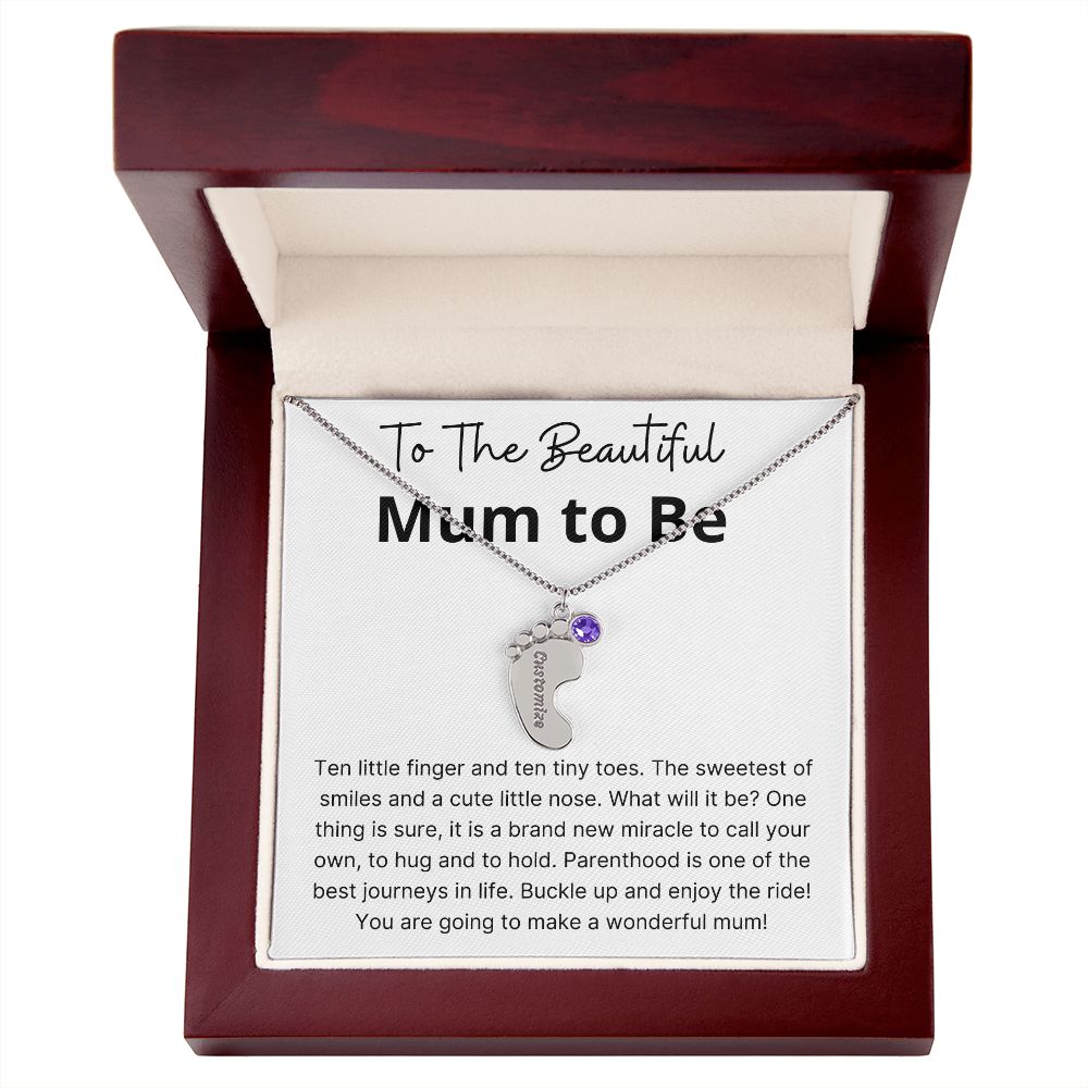 Miracle To Call Your Own - Engraved Baby Feet With Birthstone