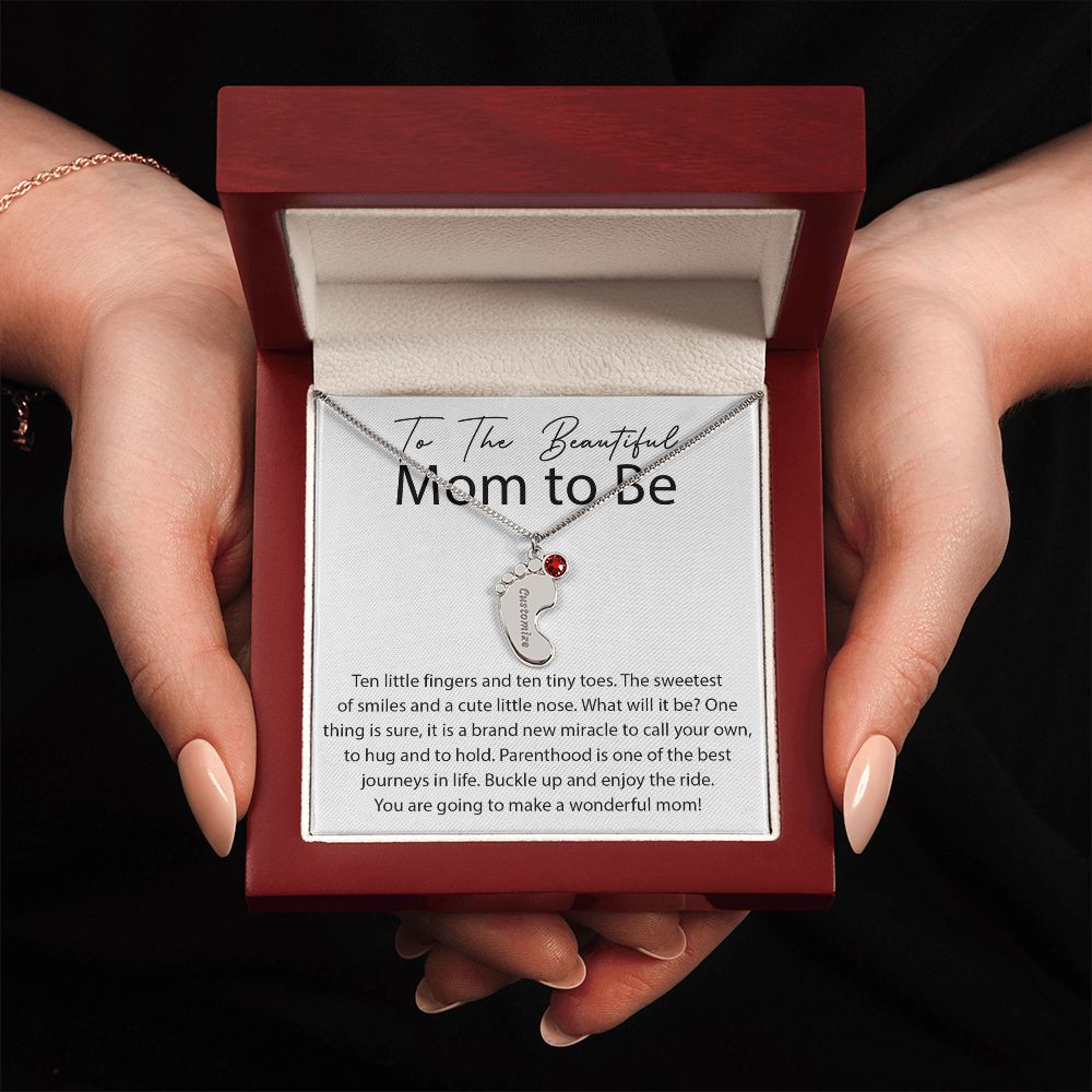 Miracle To Call Your Own - Engraved Baby Feet With Birthstone