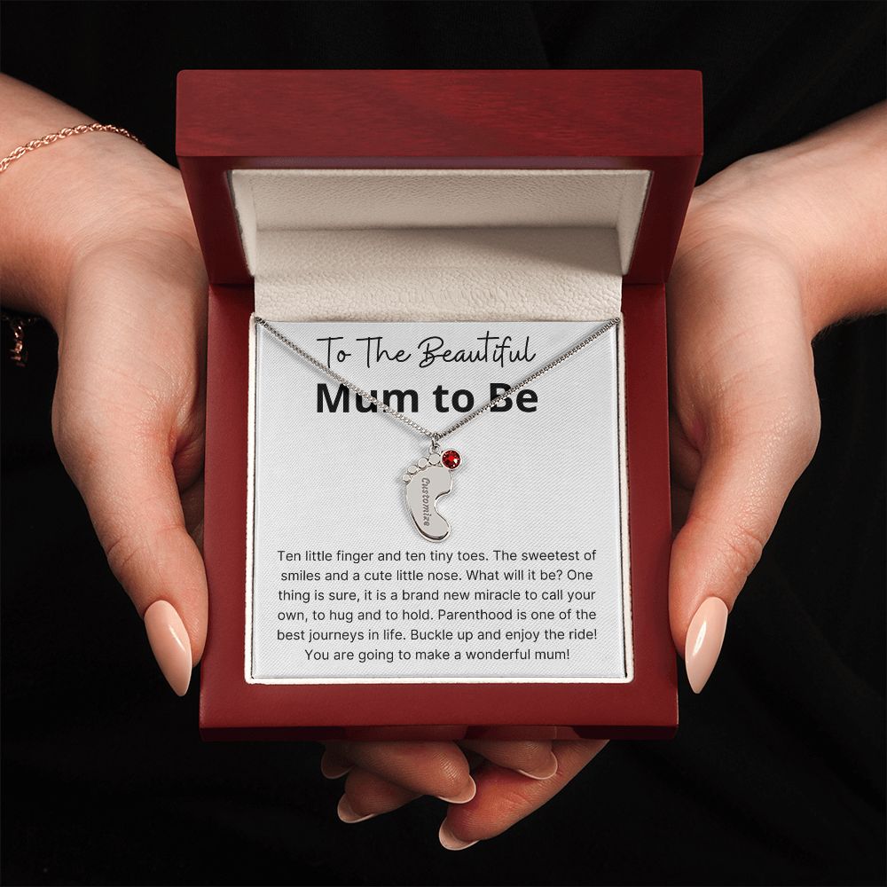Miracle To Call Your Own - Engraved Baby Feet With Birthstone