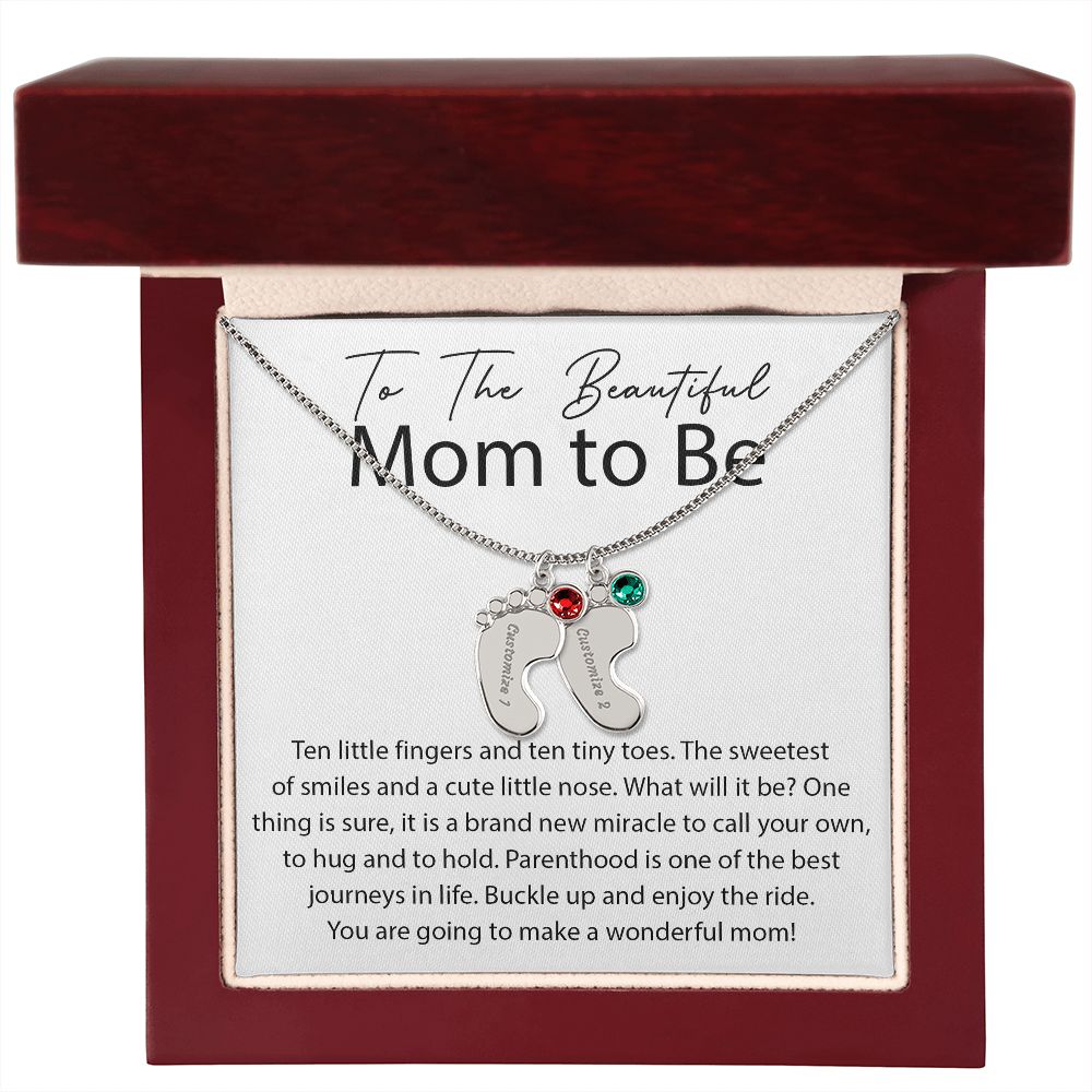 Miracle To Call Your Own - Engraved Baby Feet With Birthstone