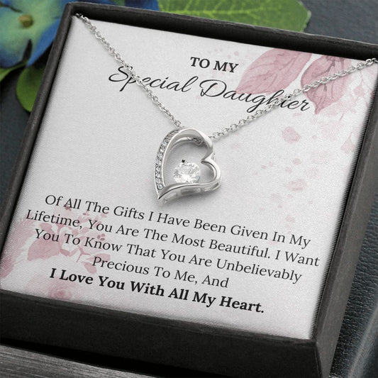 To My Special Daughter - Forever Love Necklace For Daughter
