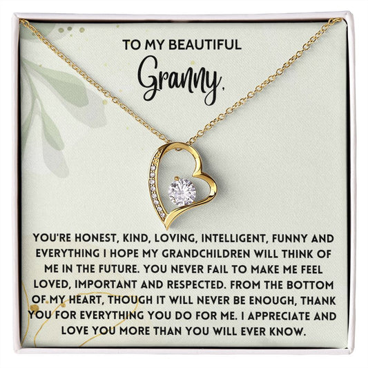 Appreciate and Love You - Forever Love Necklace for Grandma