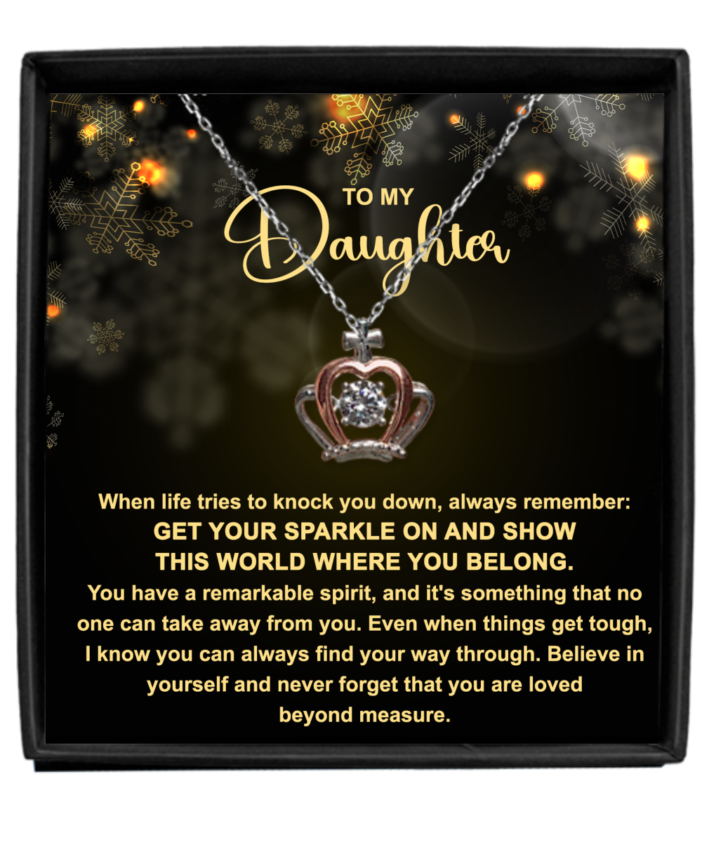 Get Your Sparkle On - Crown Pendant Necklace For Daughter For Christmas