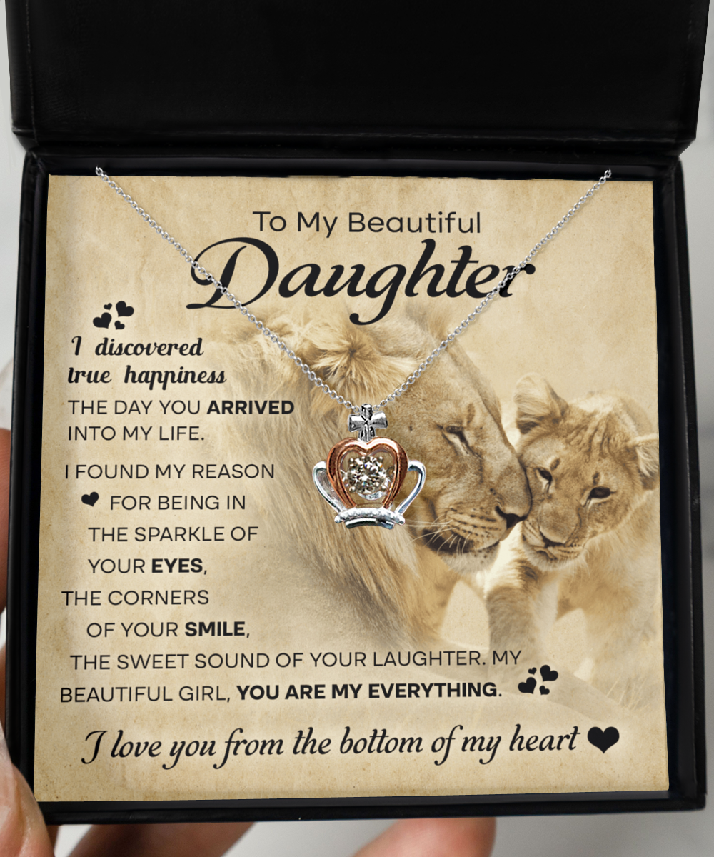 True Happiness - Crown Pendant Necklace For Daughter