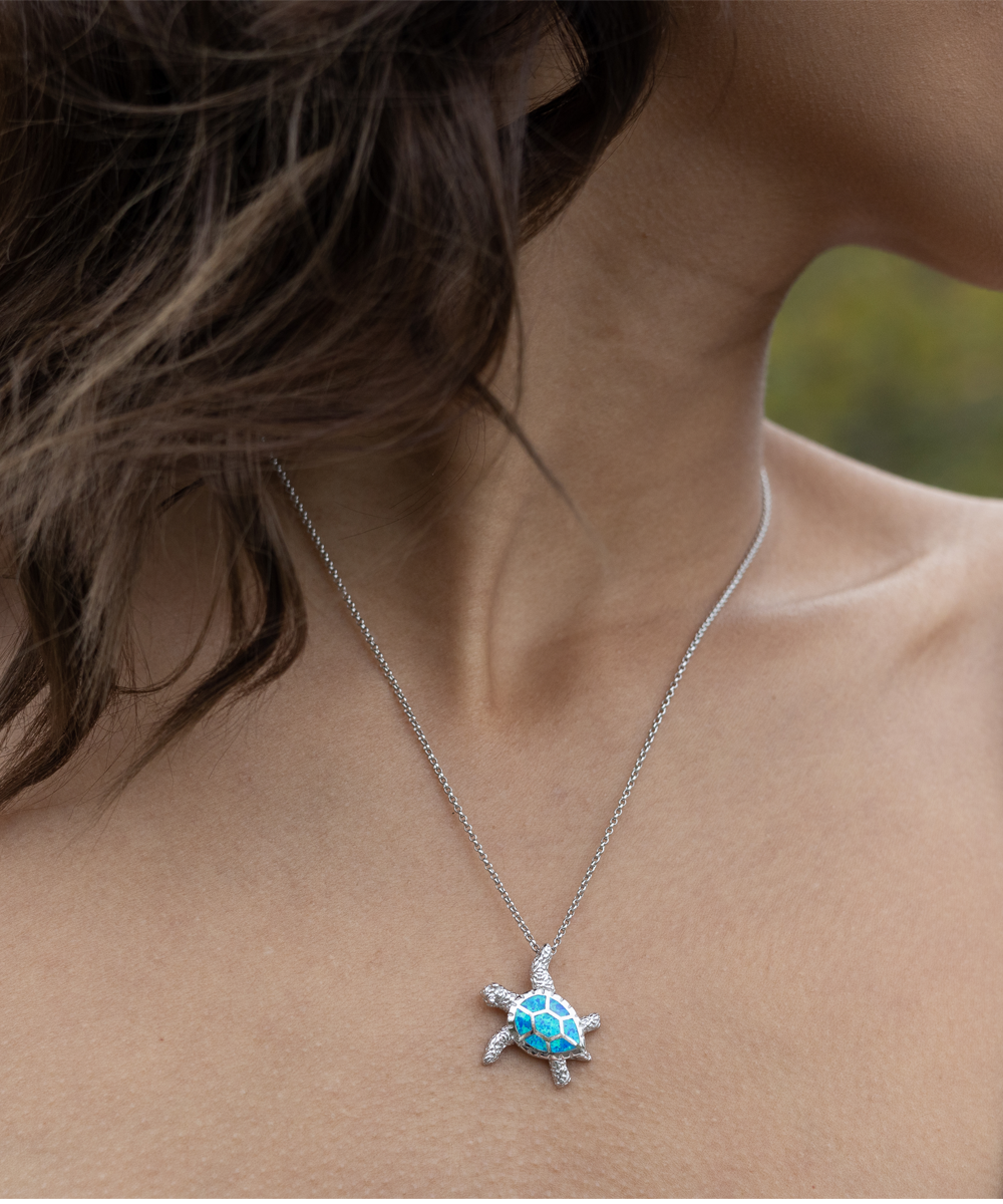 Reach For The Stars - Opal Turtle Necklace For Daughter