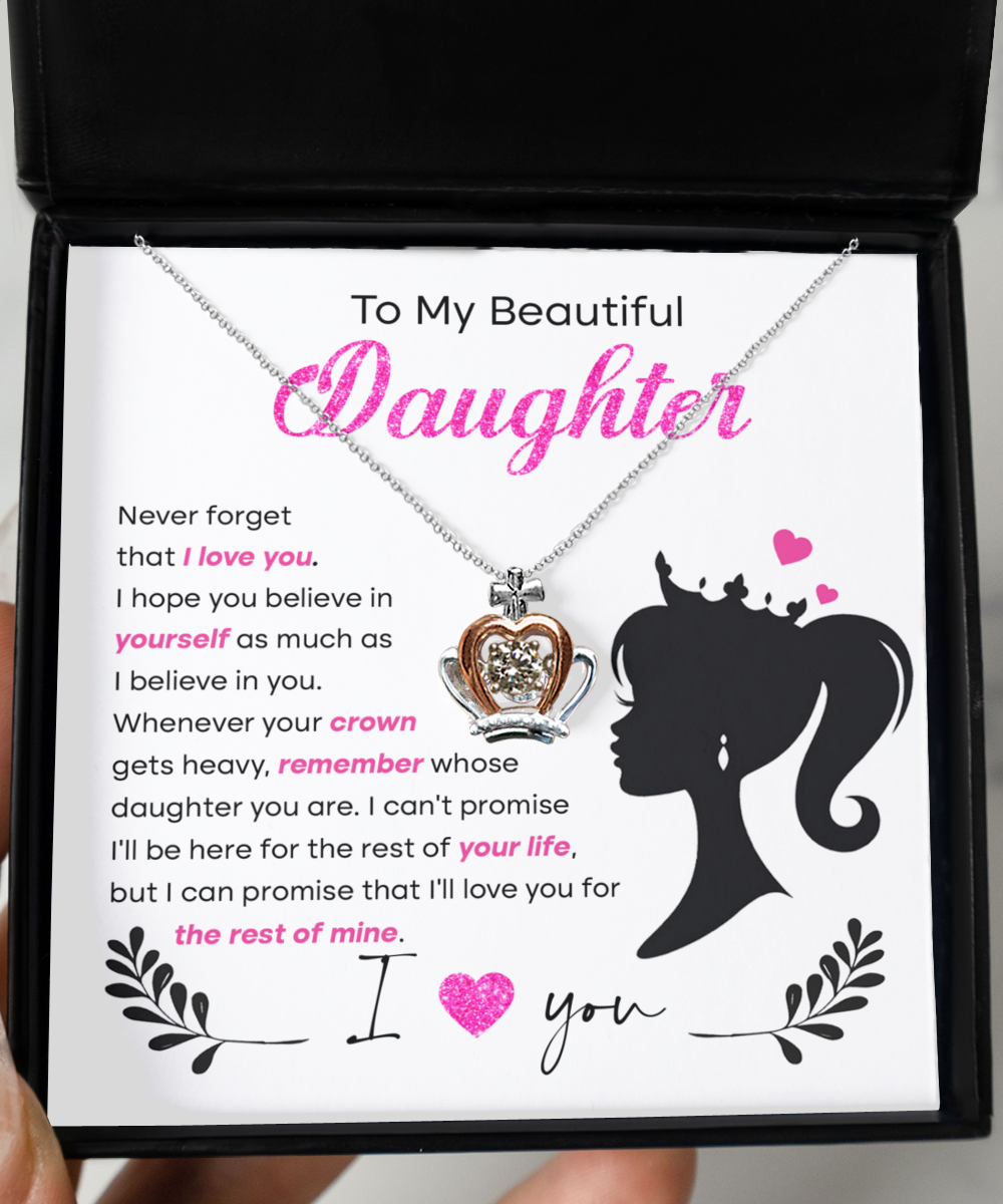Believe In Yourself - Crown Pendant Necklace For Daughter