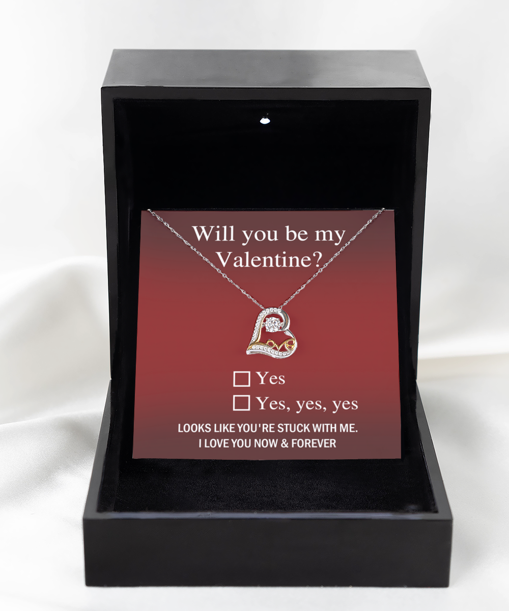 Will You Be My Valentine - Love Dancing Necklace For Your Special Someone