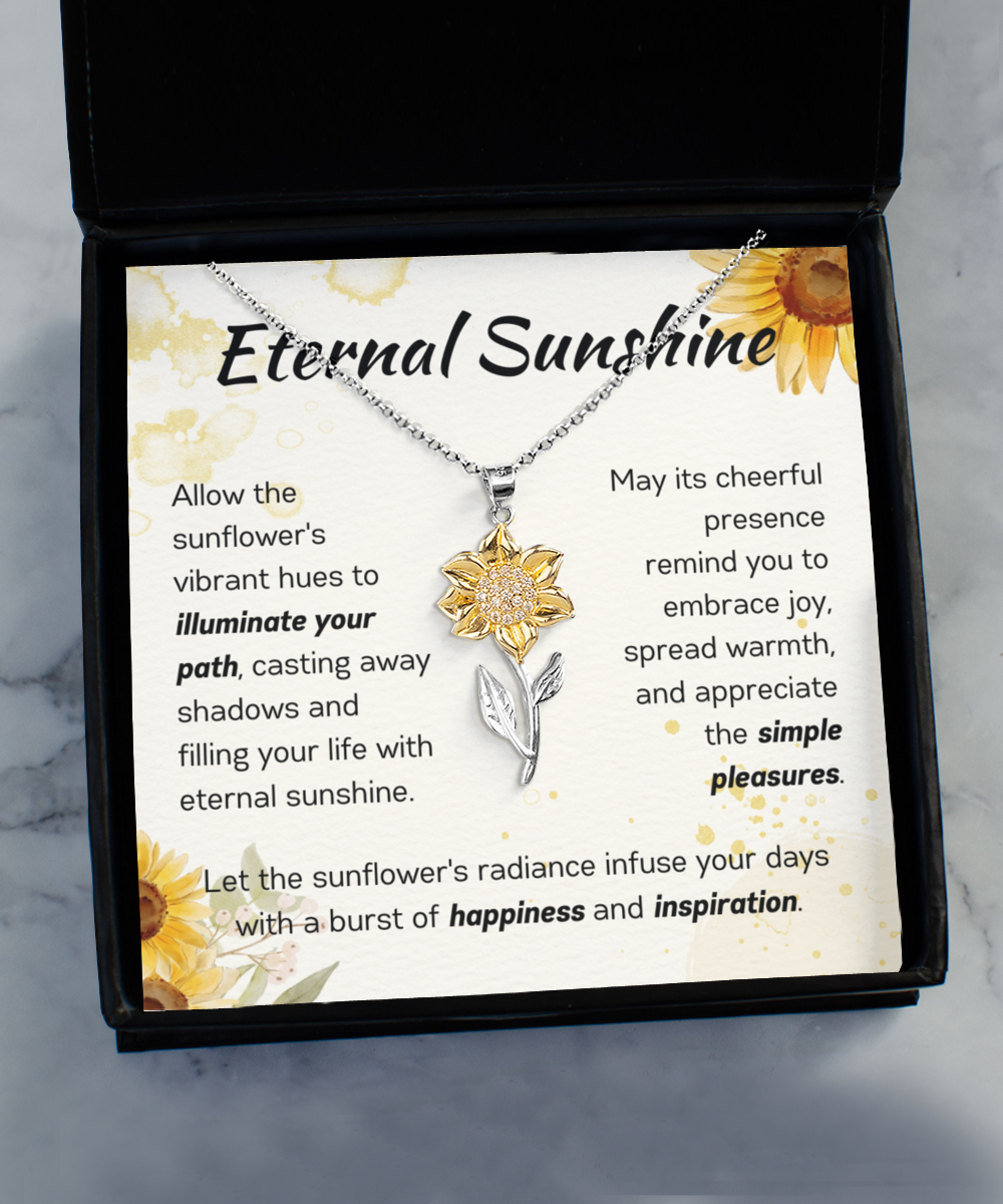Eternal Sunshine - Inspirational Sunflower Pendant Necklace