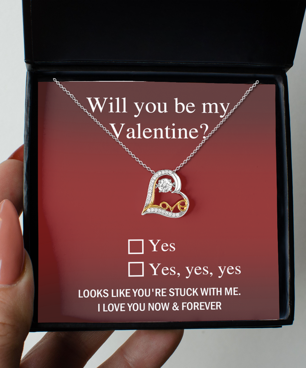 Will You Be My Valentine - Love Dancing Necklace For Your Special Someone